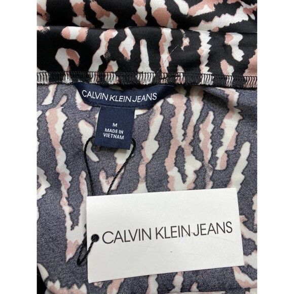 Calvin Klein Midi Skirt Women's Medium Black White Tiger‎ Print Stretchy NEW - Picture 7 of 9